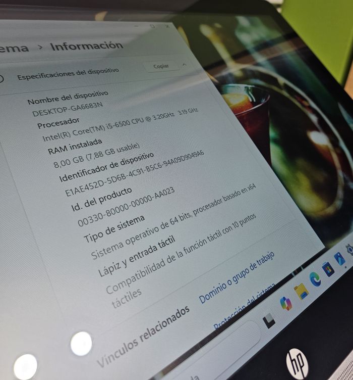 Pantalla para la cocina táctil HP Elite One 800 i5 RAM8 SSD240