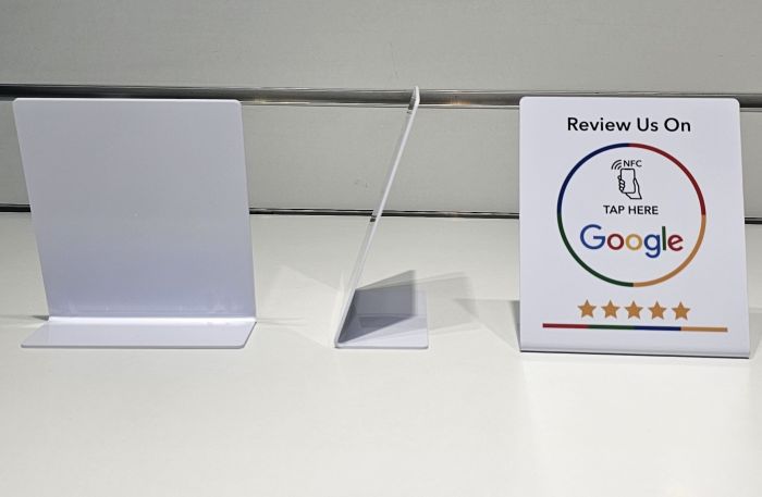 Tarjeta de mesa NFC para Reseñas de Google