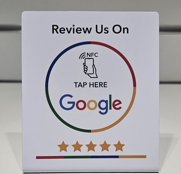Tarjeta de mesa NFC para Reseñas de Google