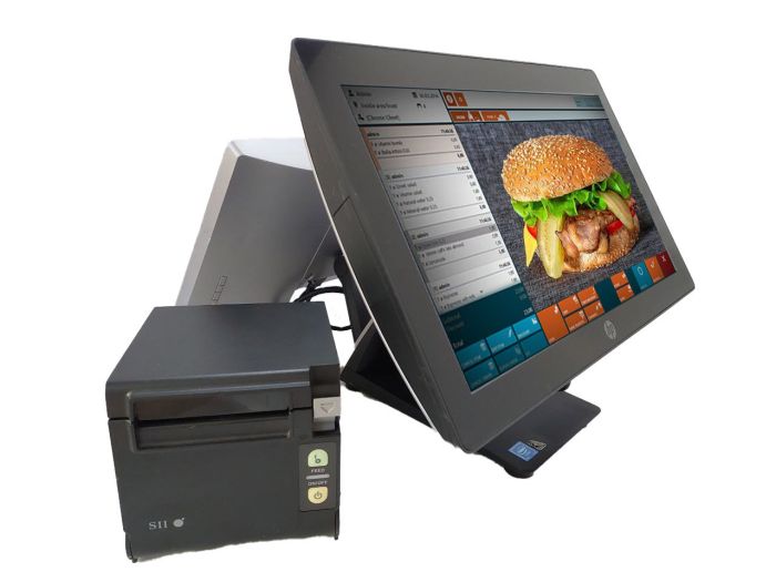 TPV táctil solo Restaurante HP RP9G1 G,8RAM 120SSD +Pereferico